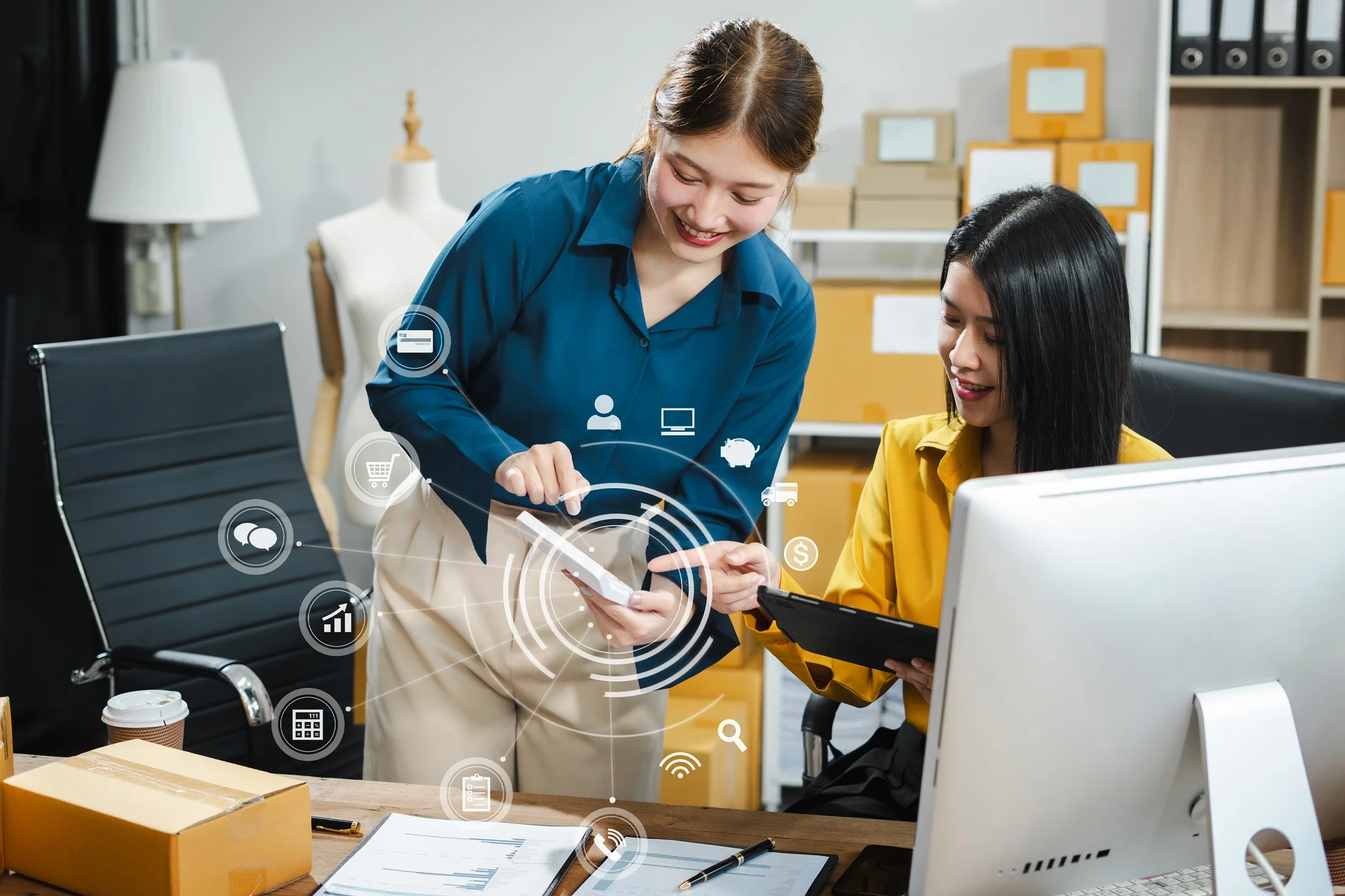 Cherrywork_two-young-asian-woman-work-back-office-checking