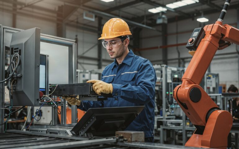 engineer-working-with-robot-modern-industrial-facility